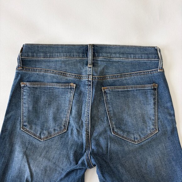 GAP Jean Womens 26 Blue Skinny Distressed Mid-Rise Stretch Denim Raw Hem - Picture 12 of 13